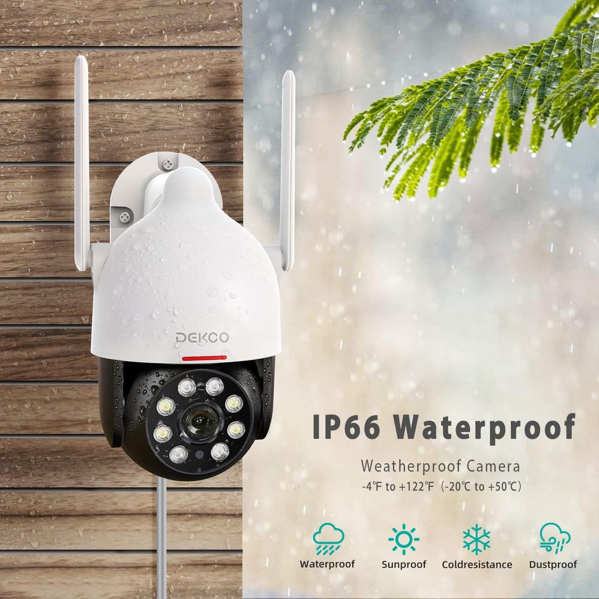 DEKCO 2K Überwachungskamera Aussen WLAN, 350°/90° Schwenkbar WLAN Kamera Outdoor, 3MP WiFi Kamera mit Automatische Verfolgung, 30m Nachtsicht in Farbe, 2-Wege Audio, IP66…