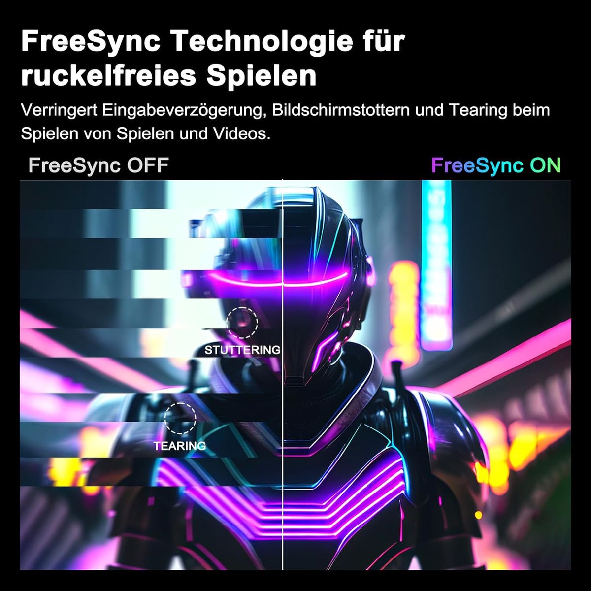 Minifire Gaming Monitor 24 Zoll, 180 Hz, 1ms MPRT, WQHD(2560 x 1440), 16:9 IPS Panel, AMD FreeSync, HDR10, sRGB 130%, HDMI 2.0&DP 1.2, Unterstützt VESA 75 x 75 mm