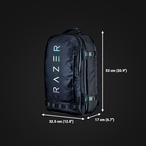 Razer Rogue V3 Rucksack Lässig Schwarz Polyester, Notebookfach 43,2 cm (17"), Unisex, Wasserfest, Seitentasche