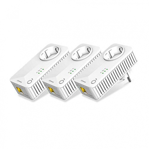 Strong Powerline 500 network adapter set of 3 (3 Powerlan adapters, up to 500 Mbit/S, LAN network from the socket, Fast Ethernet LAN) White