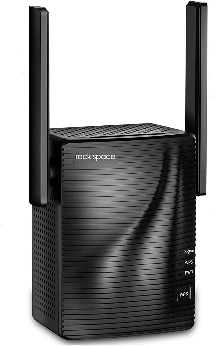 rockspace WLAN Amplifier - 1200 Mbit s WLAN Repeater 2 4G & 5 Ghz, dual-band WiFi amplifier with gigabit LAN port, access point, WPS, compatible with all universal devices (Black)