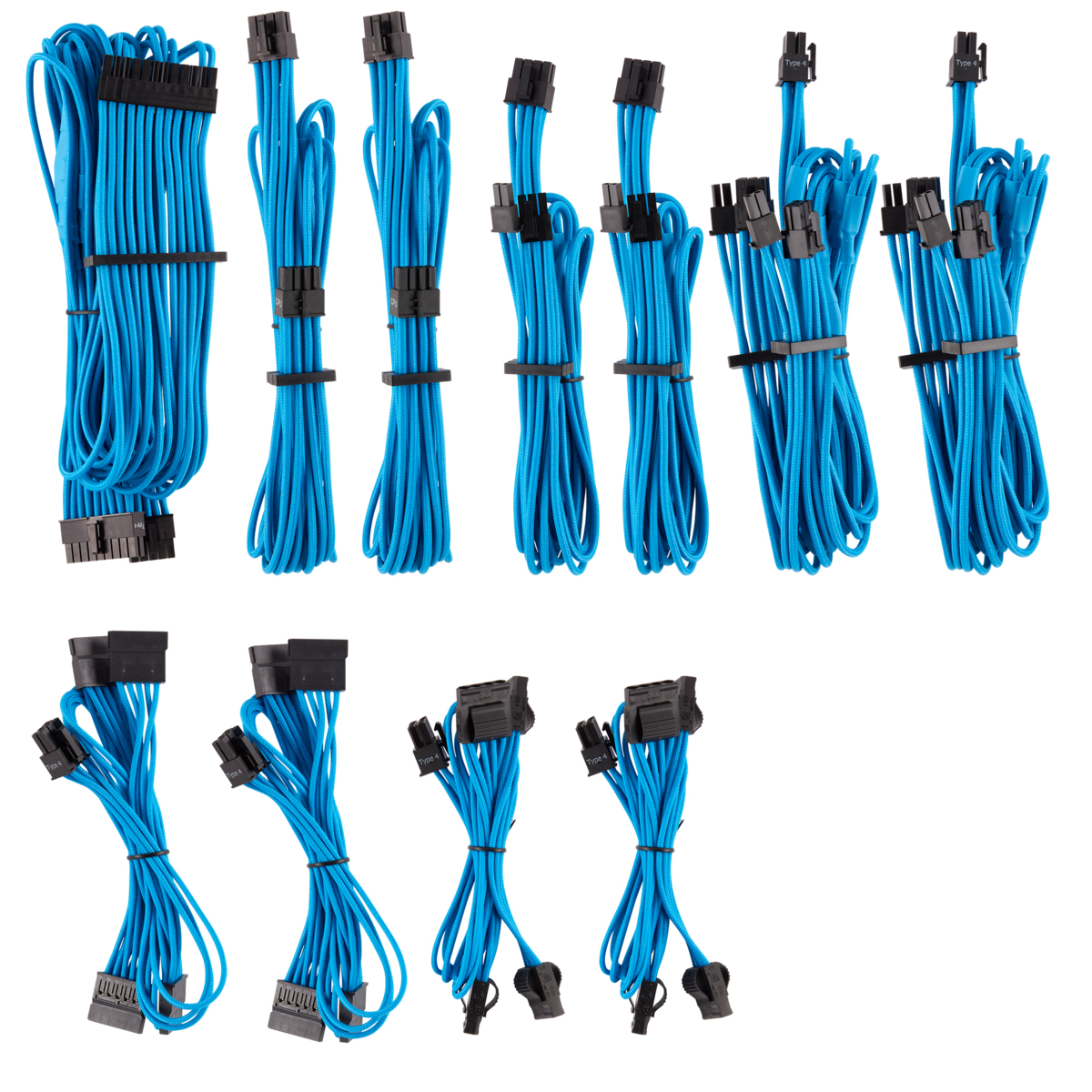 Corsair CP-8920225 SATA III Kabel 0,3 m, 6 Gbit/s, Blau/Schwarz