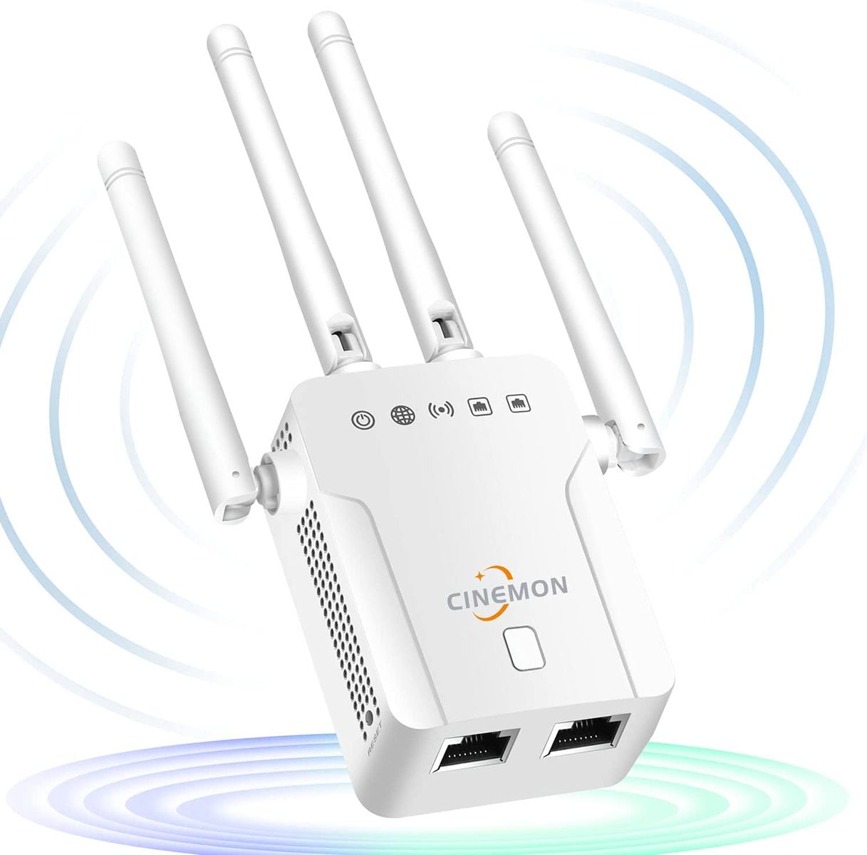 CINEMON 1200 Mbit/s WLAN Repeater LAN Anschluss Wi-Fi Dualband bis zu 200 m²