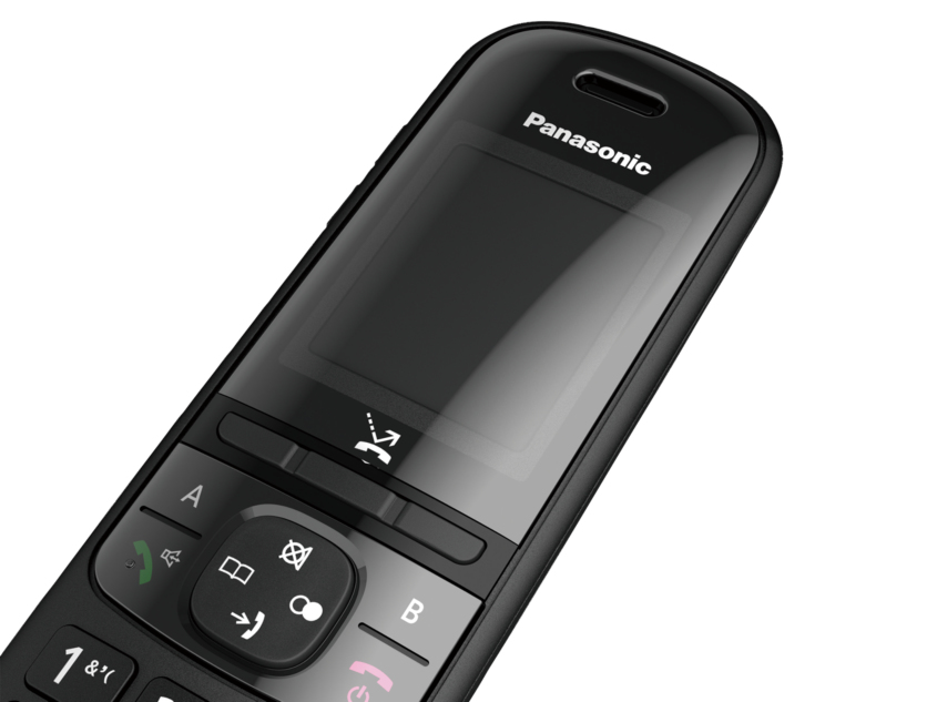Panasonic Schnurloses Telefon Duo DECT Schwarz mit Anrufbeantworter