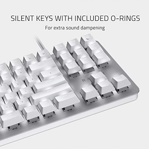 Razer BlackWidow Lite Gaming Keyboard Orange Switches TKL Mercury USA Layout QWERTY ISO