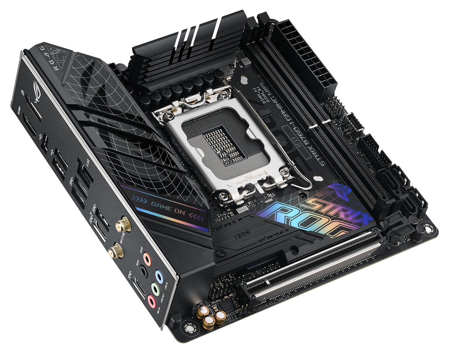 ASUS ROG Strix B760-I Gaming WiFi Mini-ITX Mainboard, Intel B760, LGA 1700, DDR5, WiFi 6E, 2.5G Ethernet, PCIe 5.0, 64 GB