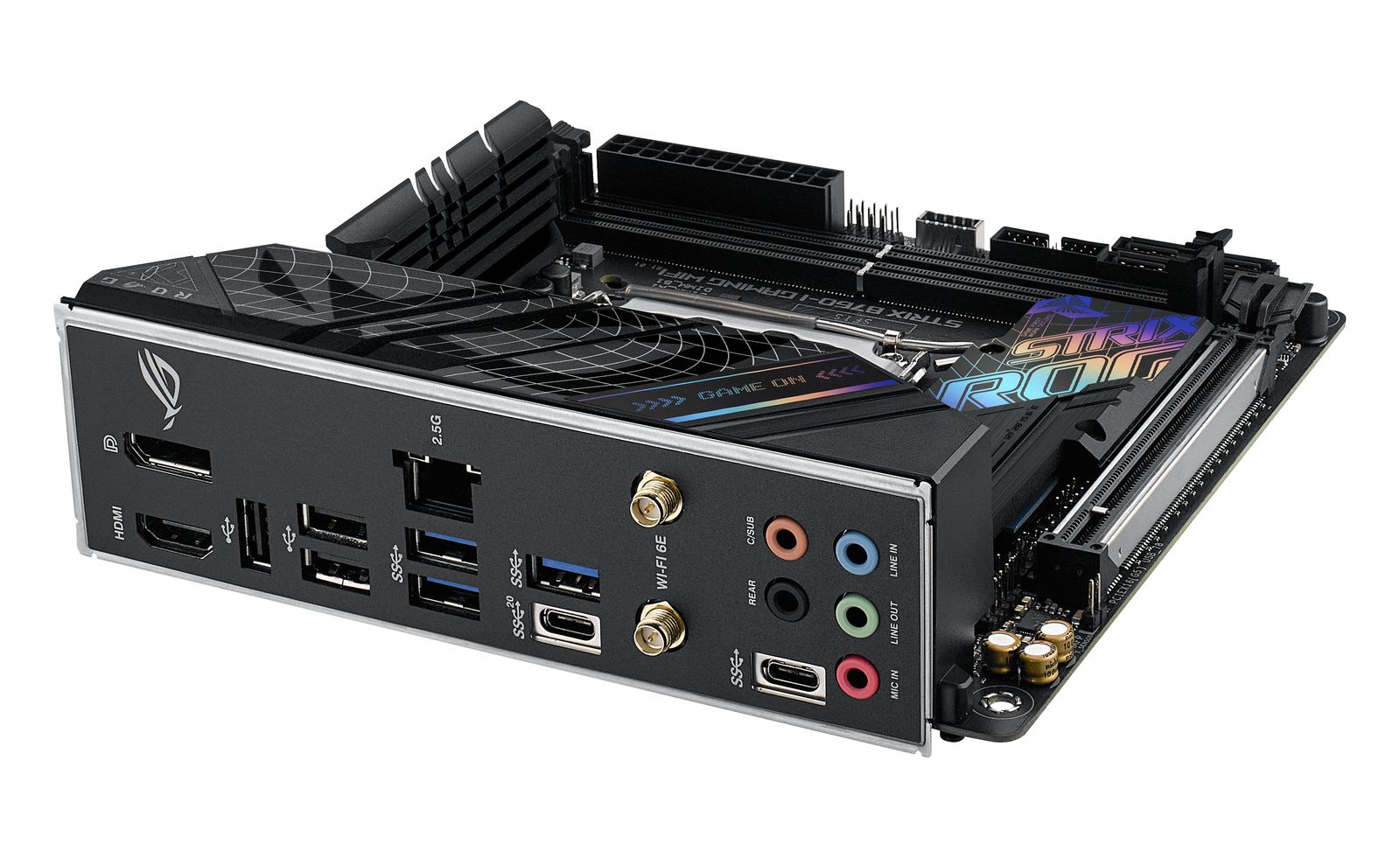 ASUS ROG Strix B760-I Gaming WiFi Mini-ITX Mainboard, Intel B760, LGA 1700, DDR5, WiFi 6E, 2.5G Ethernet, PCIe 5.0, 64 GB
