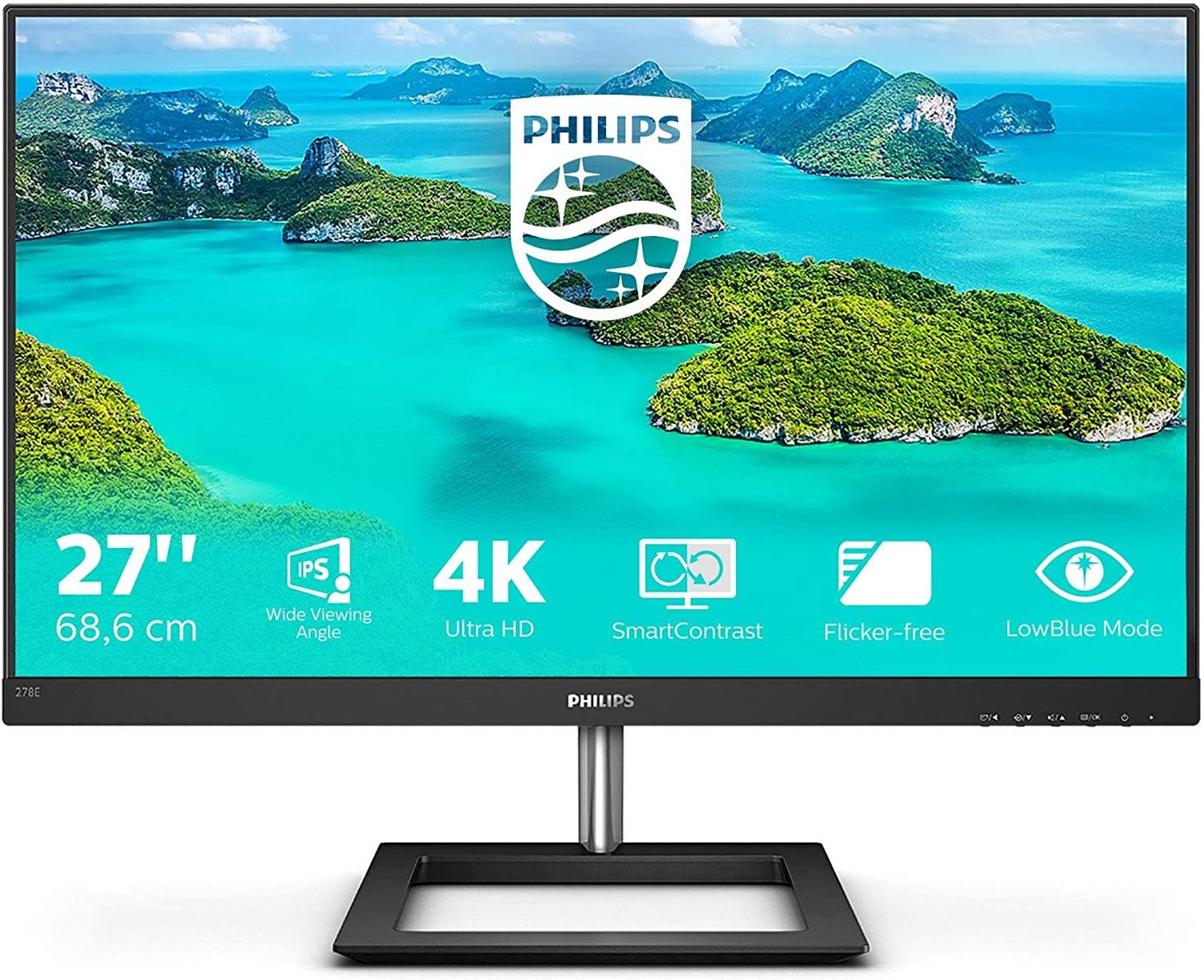 Philips 278E1A 27" UHD Monitor 3840x2160 60 Hz HDMI DisplayPort