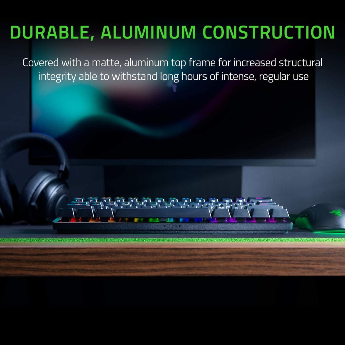 Razer Huntsman Mini Gaming Keyboard Optical Purple Switches Chroma RGB UK Layout QWERTY