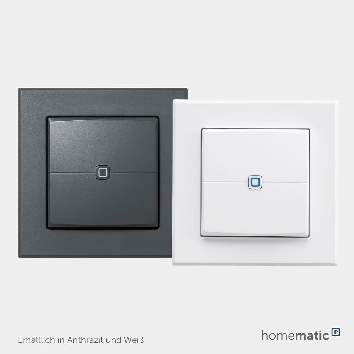Homematic IP Smart Home Wandtaster – 2-Fach, Wandschalter, Zwei Tasten, Zubehör für Ihr Homematic IP Smart Home, universell einsetzbar, schaltet Aktoren und Thermostate, kabellos, 140665A0 Wandtaster - 2-fach, weiß