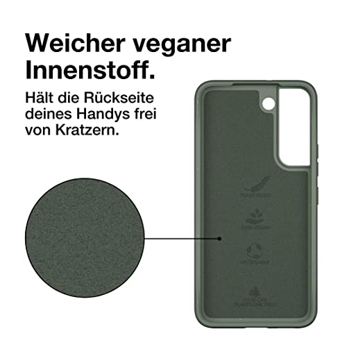 Woodcessories ECO622 Nachhaltige Smartphone-Hülle für Samsung Galaxy S22+ Grün, Biologisch abbaubar, Vegan, Stoßfest, Qi-kompatibel