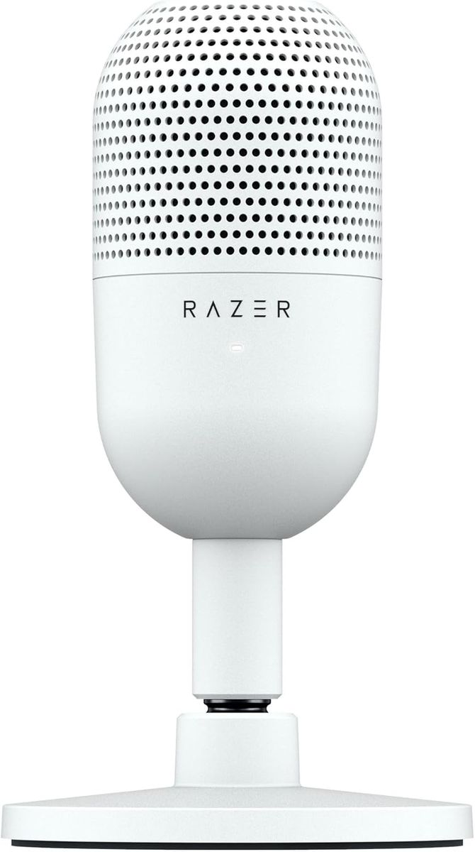 Razer Seiren V3 Mini - Ultrakompaktes USB-Mikrofon (14mm Kondensatormikrofon, Supernierencharakteristik, Tap-to-Mute-Sensor mit LED-Anzeige, integrierter Stoßdämpfer, Plug-and-Play-Design) Weiß