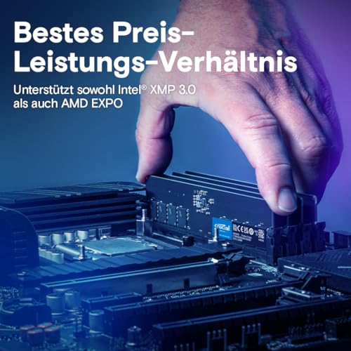 Crucial CT2K32G56C46U5 Arbeitsspeicher (RAM) 64 GB (2 x 32 GB) DDR5-5600 CL46 1,1 V XMP 3.0 On-Die ECC