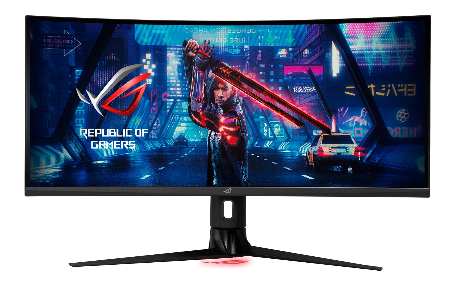 ASUS ROG Strix XG349C 34" UWQHD Curved Gaming Monitor 180 Hz 1ms GtG G-Sync kompatibel DisplayHDR 400 KVM Switch Fast IPS Panel 21:9 3440x1440 DisplayPort HDMI USB-C ergonomisch
