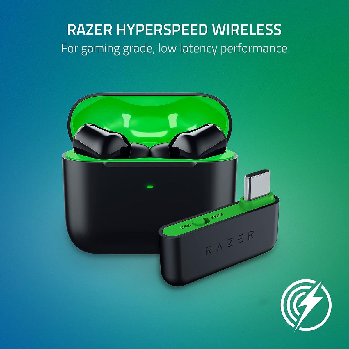 Razer Hammerhead HyperSpeed Xbox Mobile Headset InEar Stereo BT USB-C ANC Chroma RGB Black