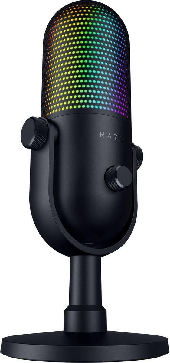 Razer Seiren V3 Chroma - RGB-USB-Mikrofon mit Tap-to-Mute (Reaktive Beleuchtung, Supernieren-Kondensator-Mikrofon, Digitaler Verstärkungsbegrenzer und integrierter Schockdämpfer) Schwarz Razer Seiren V3 Chroma - RGB-USB-Mikrofon mit Tap-to-Mute (Reaktive Beleuchtung, Supernieren-Kondensator-Mikrofon, Digitaler Verstärkungsbegrenzer und integrierter Schockdämpfer) Schwarz