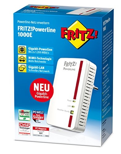 AVM FRITZ!Powerline 1000E 1.200 MBit/s ideal für HD-Streaming