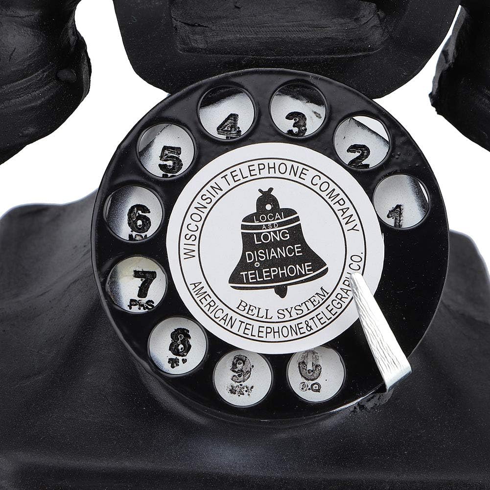 Alvinlite Wählscheiben-Telefone Antike Telefon-Requisiten Retro Festnetz-Schreibtischtelefon für Cafe Bar Fenster Dekoration schwarz