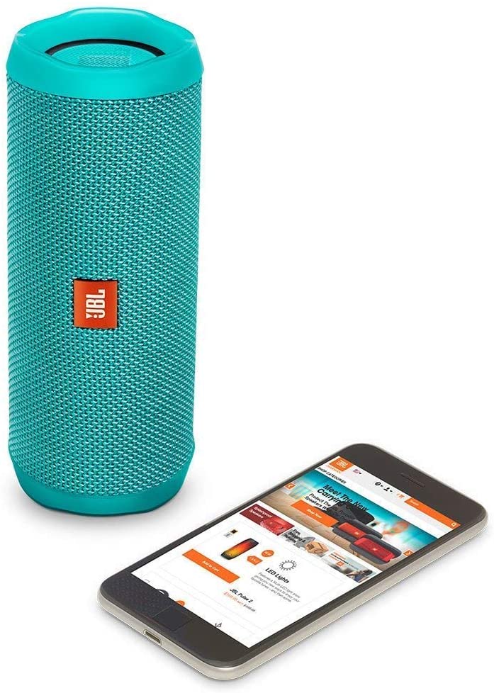 JBL Flip 4 Bluetooth Box in Petrol - Waterproof Portable Speaker with Hands-Free & Voice Assistant
