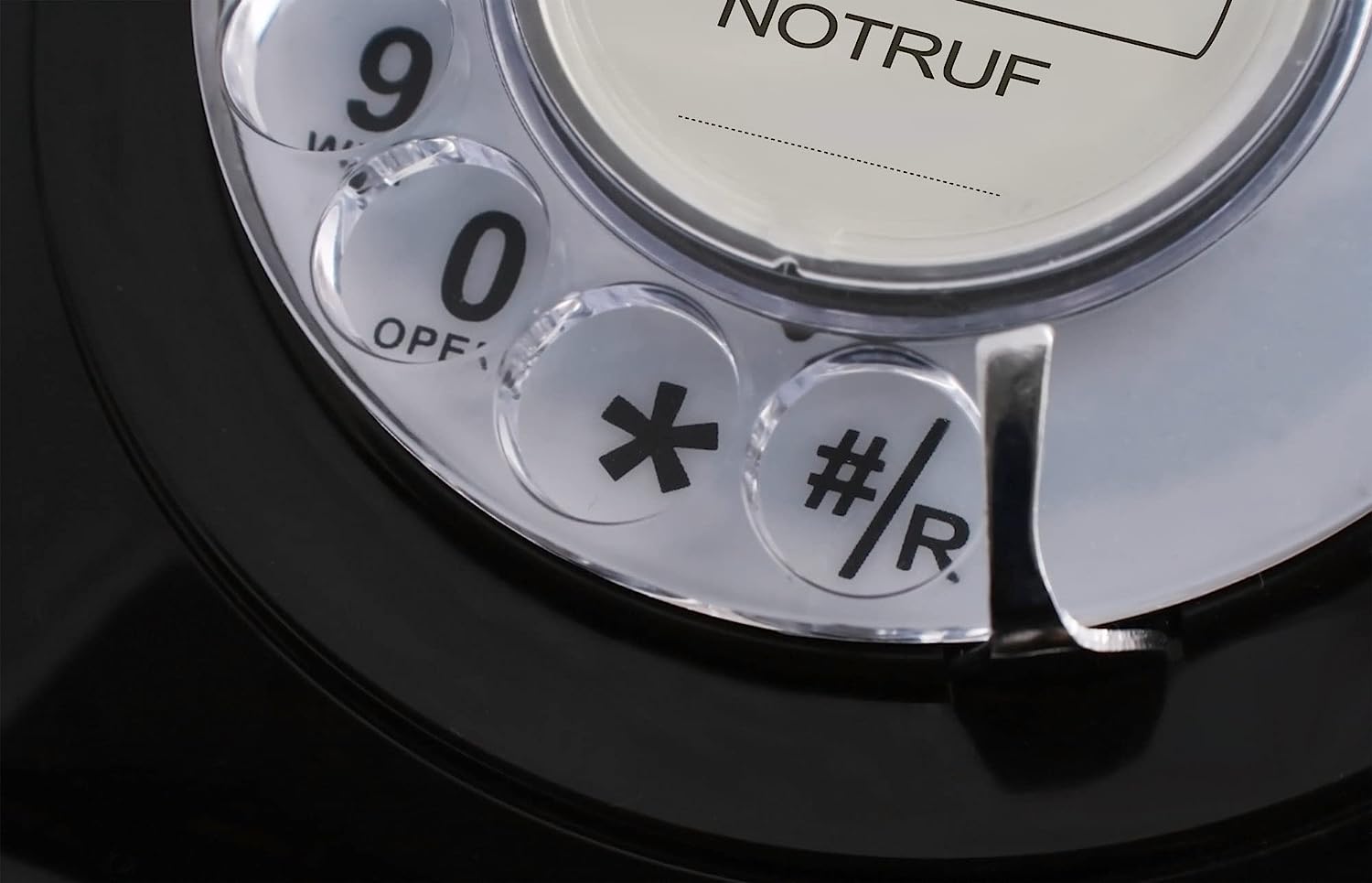 Opis Retro Telefon Wählscheibe/Festnetztelefon Retro/Telefon mit Schnur/Telefon mit Wählscheibe/Telefon Retro/Telefon Kabelgebunden - Das Traumtelefon Opis 60s Cable in schwarz 60s cableAlle Logos mit inbegriffen schwarz