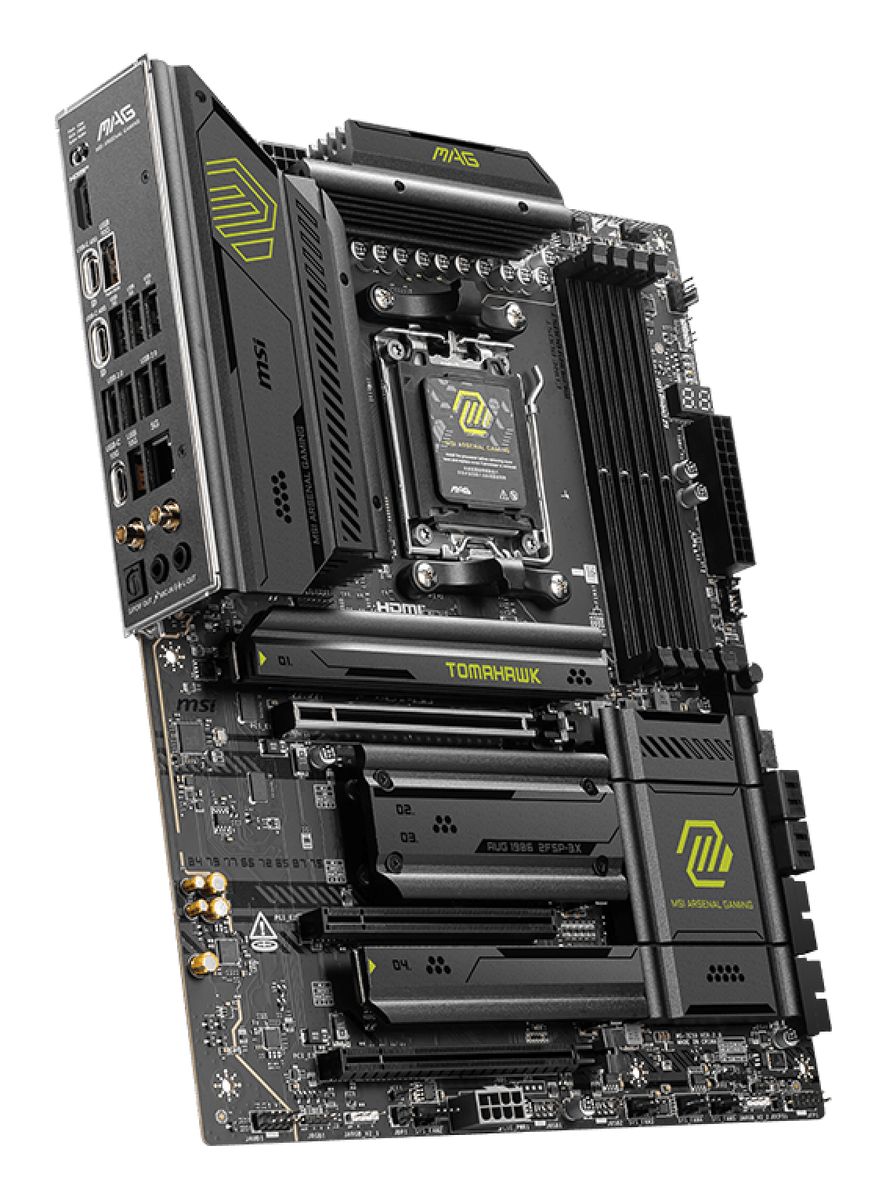 MSI MAG X870E TOMAHAWK WIFI Mainboard, AMD X870E, Sockel AM5, DDR5, Wi‑Fi 7, 5 Gigabit Ethernet, 7.1 Audio, ATX, 4x M.2, PCIe 5.0
