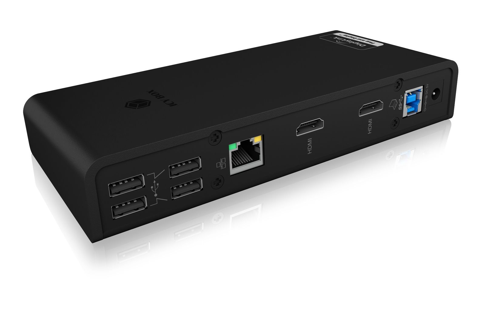 ICY BOX USB-C Docking Station (11-in-1) für 2 Monitore (2x HDMI), 6x USB 3.0 HUB, Gigabit Ethernet, Audio, Schwarz, IB-DK2251AC für Windows, MacBook Air / Pro