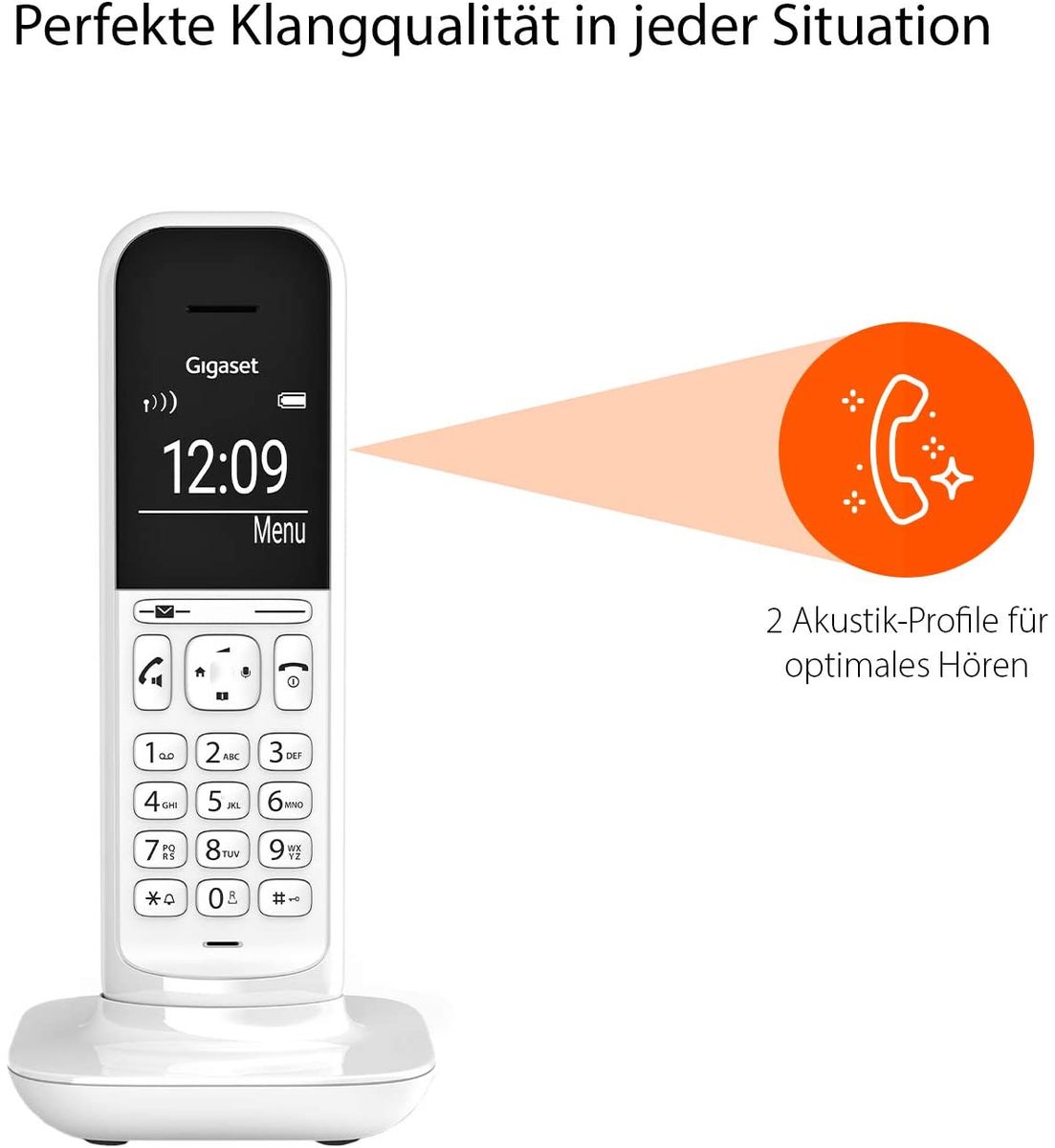 Gigaset CL390 Analogue DECT Phone CL390 Analogue DECT Phone Wireless Handset Handsfree Phone 150 Voices