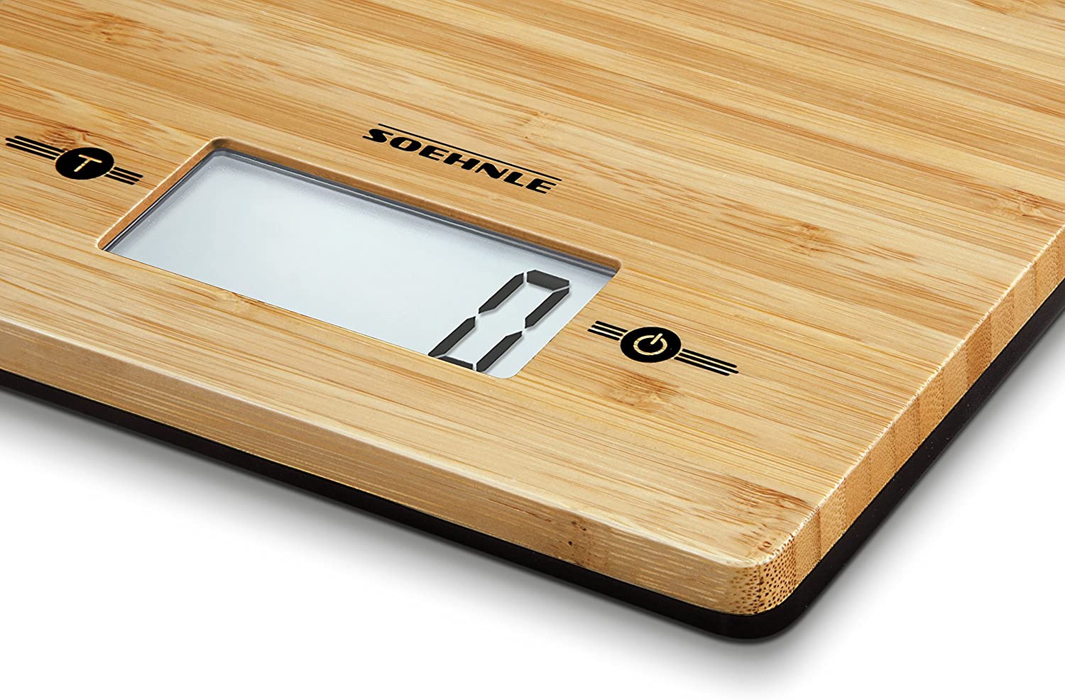 Soehnle Bamboo Digital Kitchen Scales High Quality Natural Real Bamboo Electronic Scale with Sensor Touch Weight up to 5 kg Batteries Included Hygienic Weighing Surface