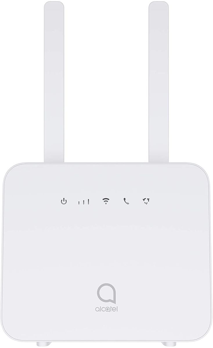 Alcatel HH42 4G/LTE Router (CAT4 | 150Mbps Download | 50Mbps Upload), Includes 2 External LTE Antennas, WiFi 802.11 b/g/n, Hotspot Function, WPS, 2 x 100Mbps LAN Ports, White