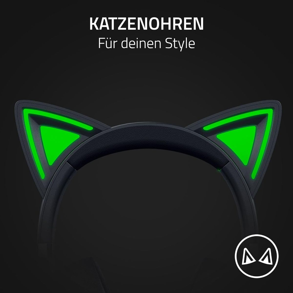 Razer Kraken Kitty V2 Gaming Headset USB Virtual 7.1 Surround-Sound for PC Black