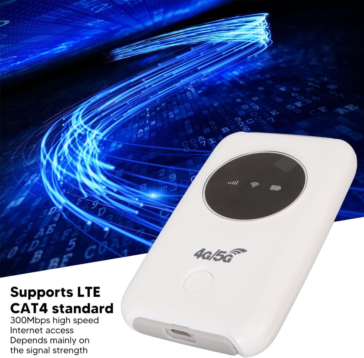 Dpofirs Tragbarer WLAN Router für Reisen, 300 Mbit/s 4G Entsperrtes LTE USB WLAN Modem mit SIM Kartensteckplatz, Integrierter 3200 mAh Akku, Unterstützt Netzwerkband: B1/2/3/5/7/8/20/40