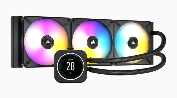 Corsair Wasserkühler ICue H150i Elite LCD Prozessor All-in-One-Flüssigkeitskühler Schwarz