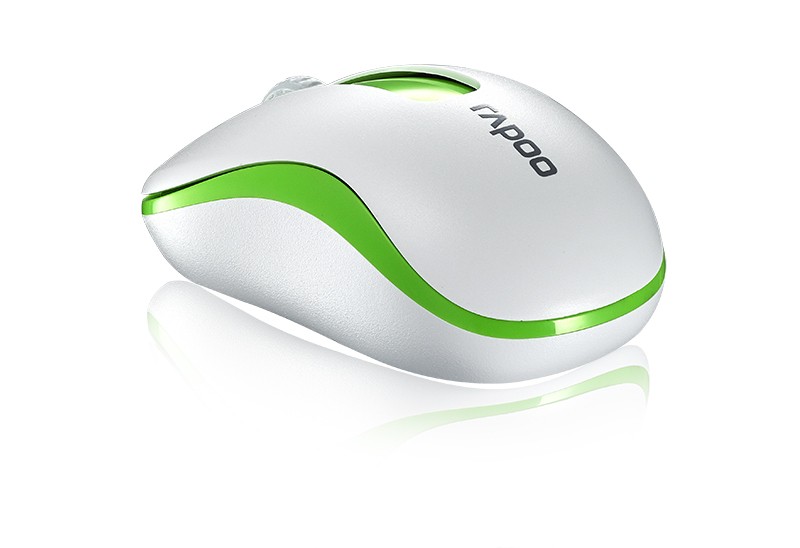 rapoo M10 Optische 1.000 DPI 2.4GHz Wireless Beidhändige Maus weiß/grün