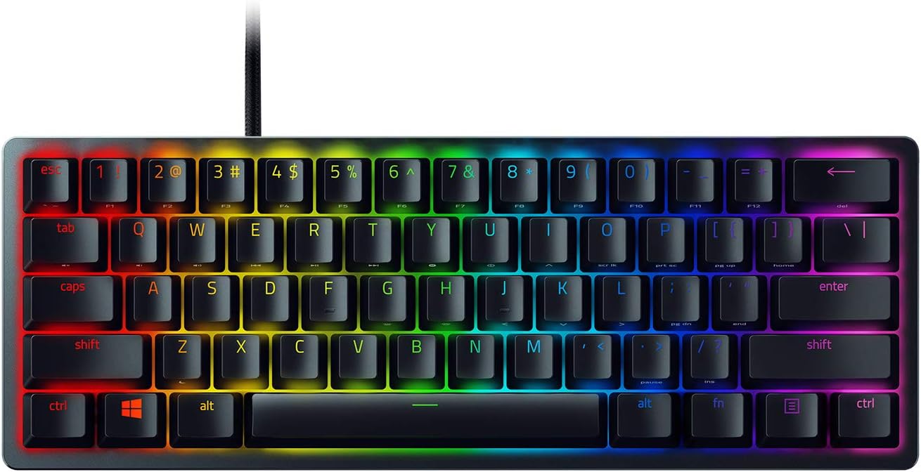 Razer Huntsman Mini - 60% optische Gaming-Tastatur (Linear Red Switch) - NORDIC Layout - QWERTY