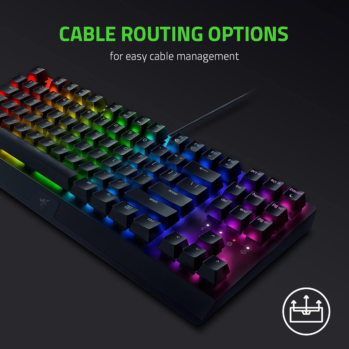 Razer BlackWidow V3 TKL Gaming Keyboard Green Switches Chroma RGB USA Layout QWERTY ANSI
