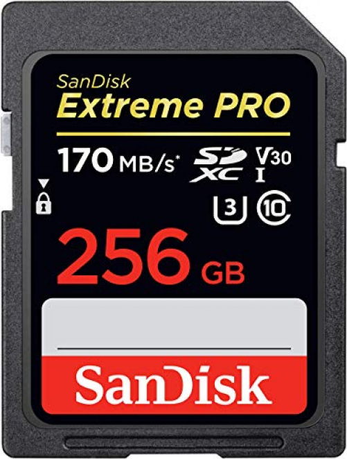 SanDisk Extreme PRO 256GB SDXC Speicherkarte bis zu 170 MB/s, Class 10, U3, V30