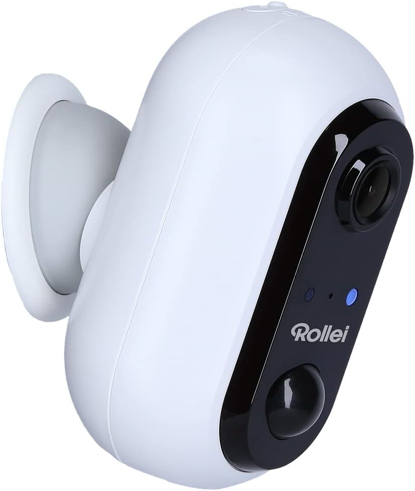 Rollei 40510 Wireless Security Cam 1080p Überwachungskamera, Akku, WLAN, Full HD, Nachtsicht, Bewegungsmelder, 2-Wege-Audio, App-Steuerung, IP64, magnetische Halterung
