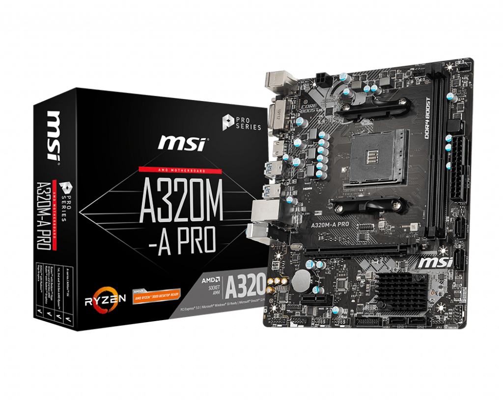 MSI AM4 Micro ATX AMD A320 A320M-A PRO AMD Athlon AMD Ryzen DDR4-SDRAM DIMM 1866 2133 2400 2667 2933 3200MHz Motherboard A320 A320M-A PRO M-ATX