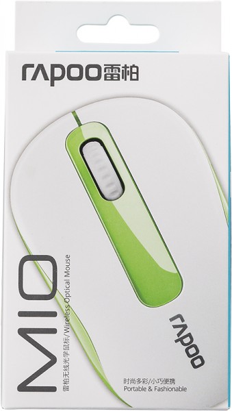 rapoo M10 Optische 1.000 DPI 2.4GHz Wireless Beidhändige Maus weiß/grün