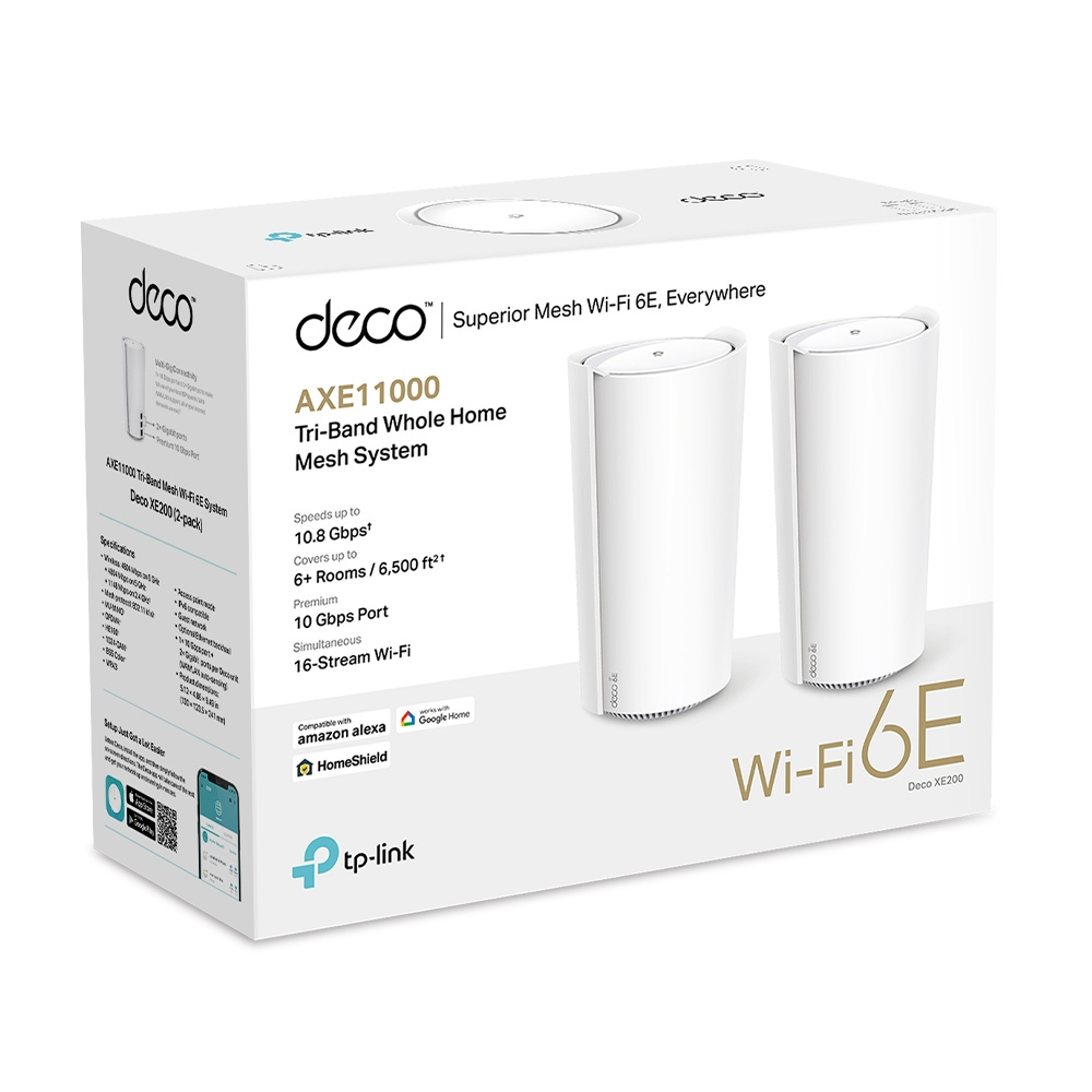TP-Link Deco XE200 1PACK Mesh-WLAN-System Tri-Band (2,4 GHz/5 GHz/6 GHz) Wi-Fi 6E (802.11ax) Weiß 1 Intern