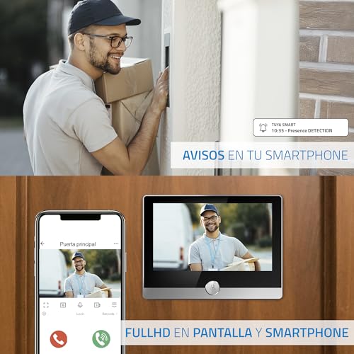 NIVIAN NVS-IPC-DOORVIEW1 Türspionkamera, Full HD 1080p, Akku 5200mAh, WLAN, PIR-Sensor, Zwei-Wege-Audio, Nachtsicht, Türklingel, App-Steuerung