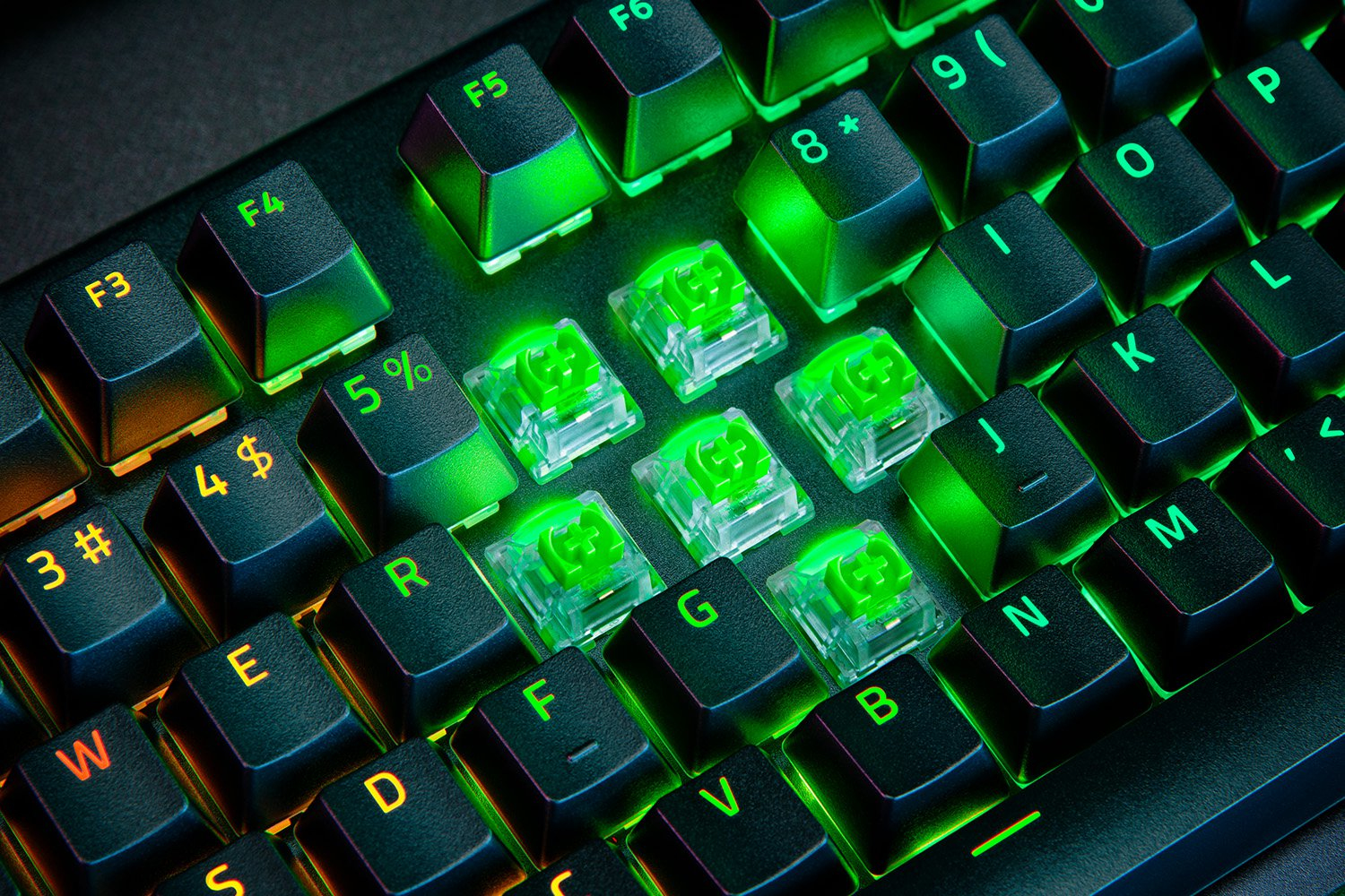 Razer BlackWidow V4 Pro Gaming Keyboard 8 Macro Keys Media Buttons Command Dial Green Switches Chroma RGB DEU Layout QWERTZ