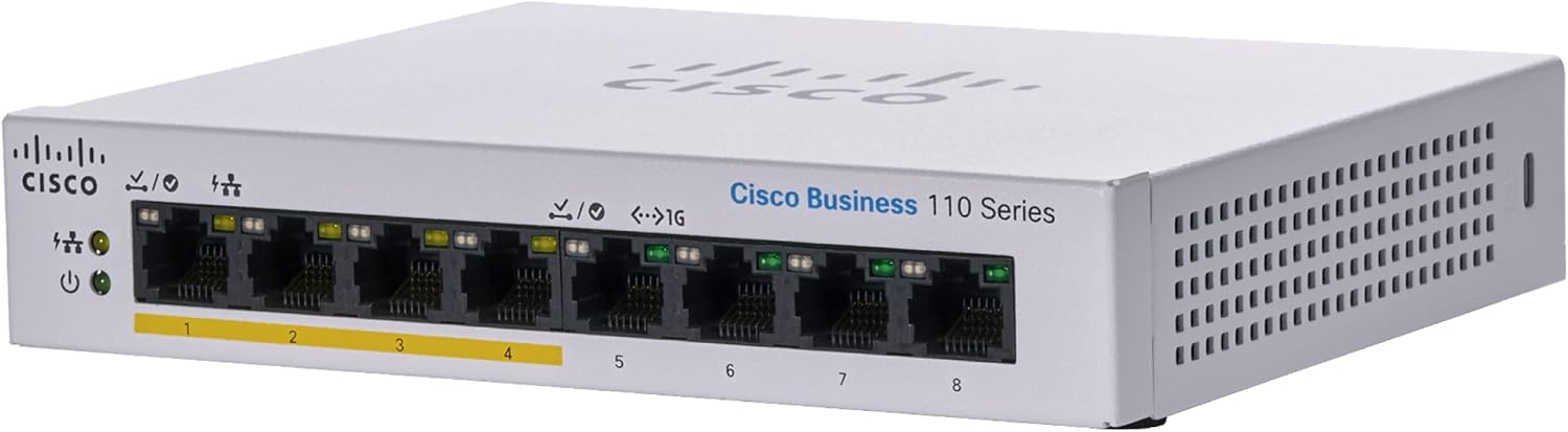 Cisco CBS110-8PP-D Unmanaged L2 Gigabit Ethernet (10/100/1000) Power over Ethernet (PoE) Grau