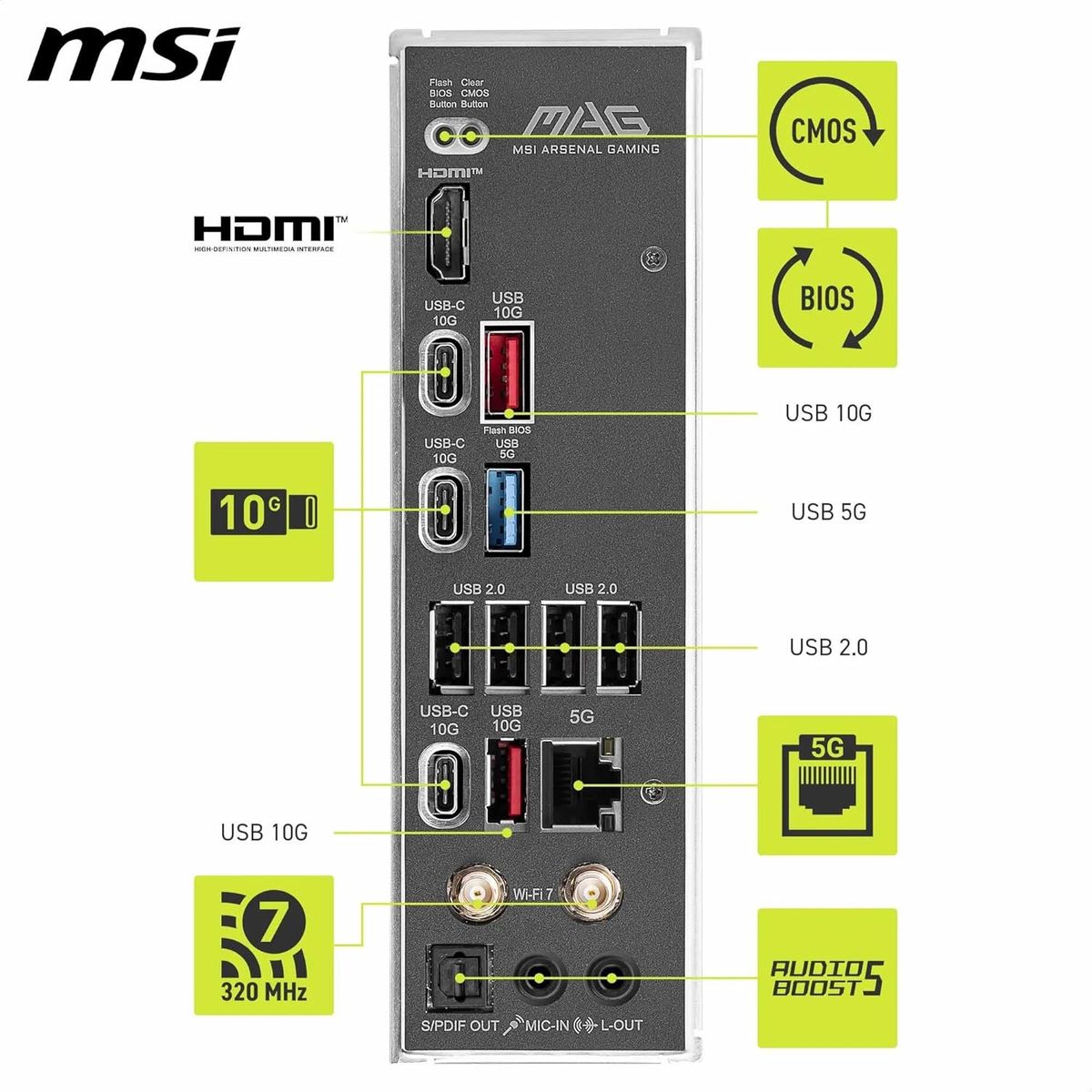 MSI MAG B850 TOMAHAWK MAX WIFI Motherboard AMD B850 Sockel AM5 ATX