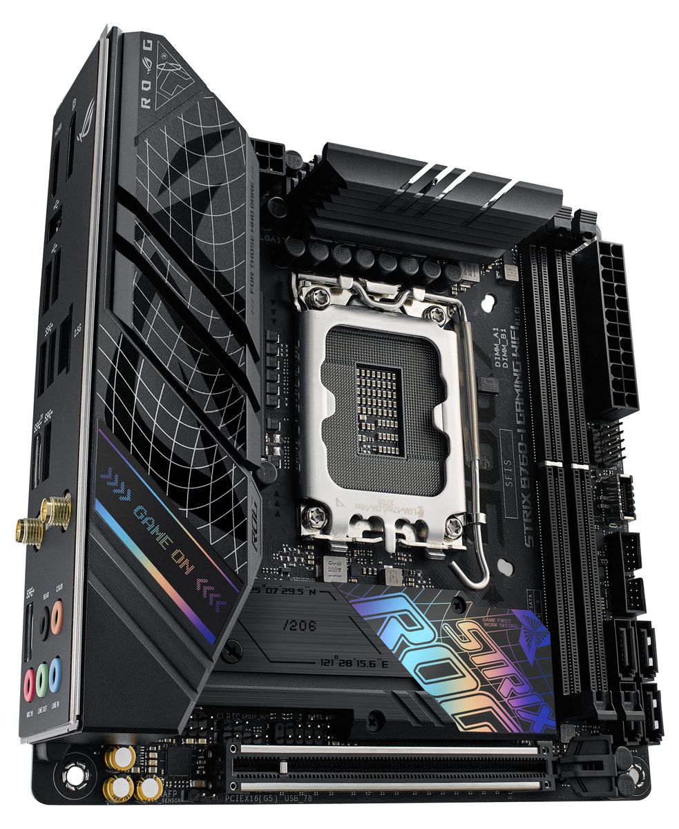 ASUS ROG Strix B760-I Gaming WiFi Mini-ITX Mainboard, Intel B760, LGA 1700, DDR5, WiFi 6E, 2.5G Ethernet, PCIe 5.0, 64 GB
