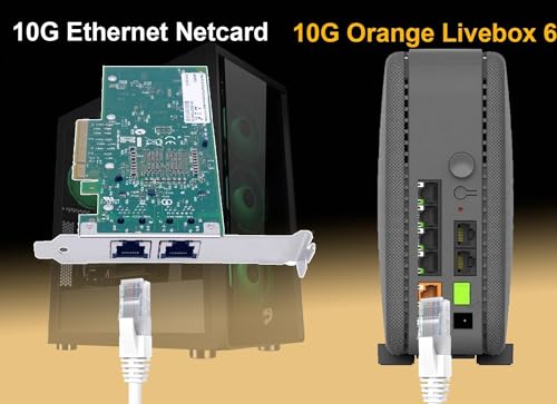 Elfcam 10G-Ethernet-Card 10Gb Dual RJ45 Netzwerkkarte Intel X540-T2 PCIe x8 Server Windows Linux