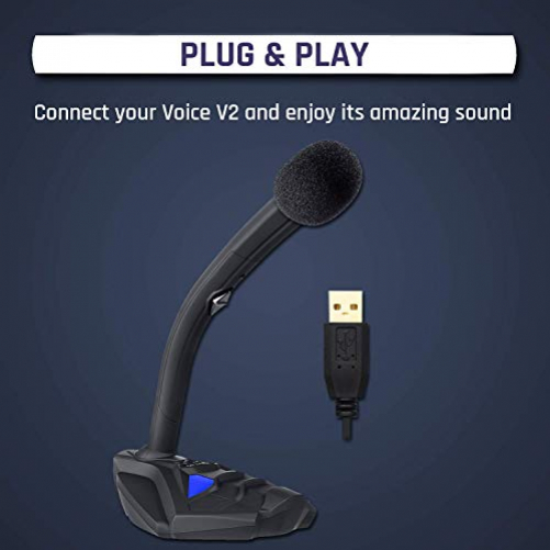 KLIM Voice V2 Desktop Mikrofon PC & MacOS & PS4 schwarz/blau
