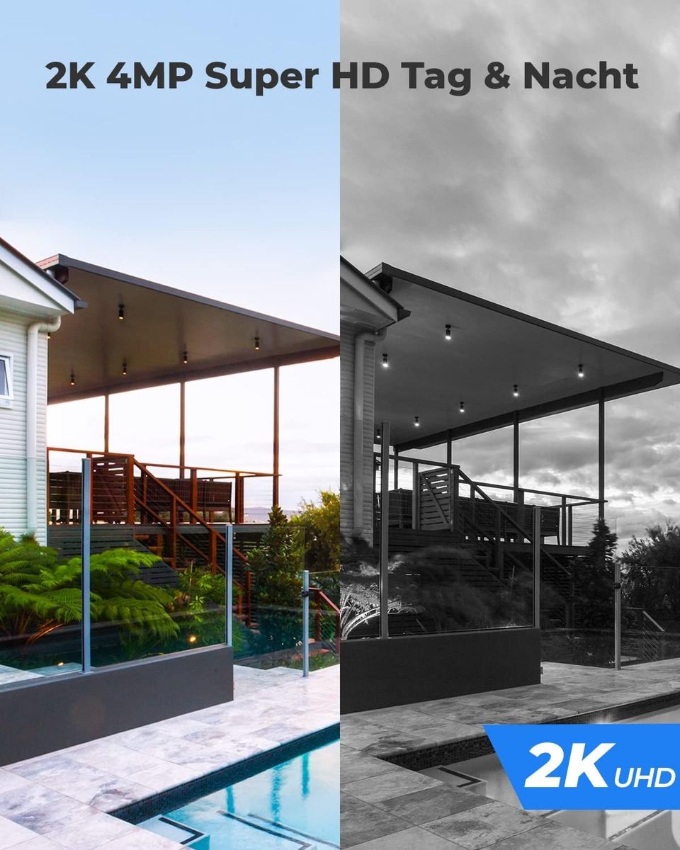 Reolink 2K 4MP PTZ Solar Überwachungskamera Aussen Akku, 360°/140° Pan Tilt WLAN IP Kamera Outdoor mit 2,4/5GHz WiFi, Personen-/Autoerkennung, PIR-Bewegungsmelder, 2-Wege-Audio, Argus PT+Solarpanel