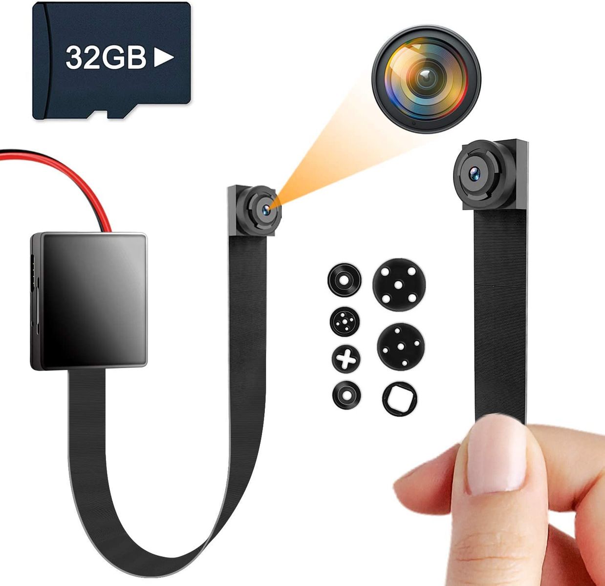 Igzyz Mini Camera, Surveillance Camera 1080P Portable DIY Camera 11 Hours Battery Life Home Surveillance Nanny Cameras Motion Detection (32GB SD Card Included)