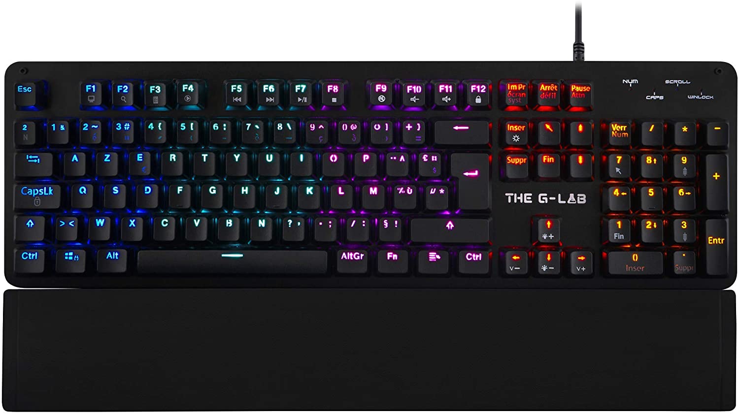 THE G-LAB Carbon-E mechanische Gaming Tastatur Blue Switches schwarz FR-Layout